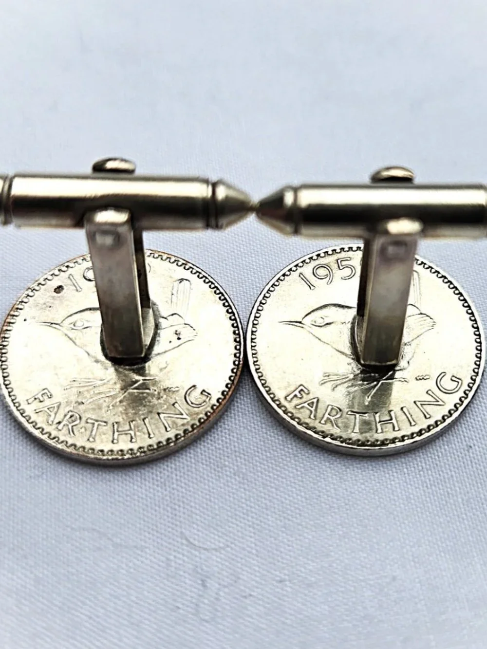 Custom 1952 British Farthing Coin Cuff Links – King George VI – Vintage